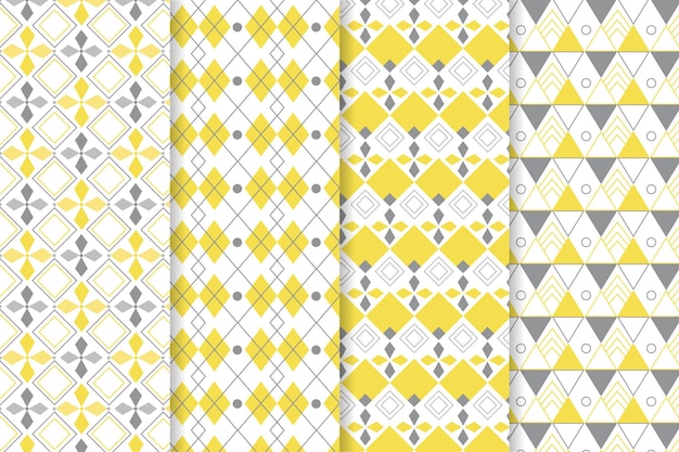 Żółto-szare wzory geometryczne