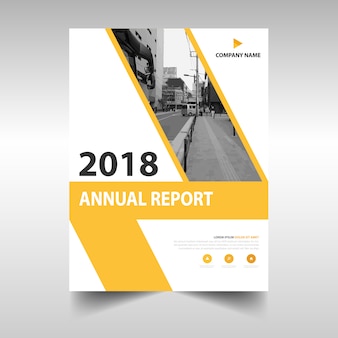 Żółty kreatywny raport roczny szablonu książki