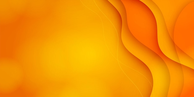 Żółty pomarańczowy biznes streszczenie transparent tło z płynnym gradientem faliste kształty wektor wzór postu