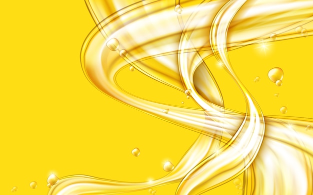 Żółty Złoty Bieżący Ciekły Abstrakcjonistyczny Wektor