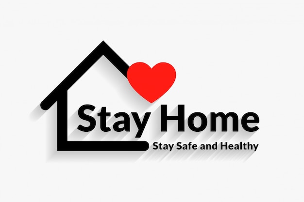 Zostań w domu bezpieczny i zdrowy projekt plakatu
