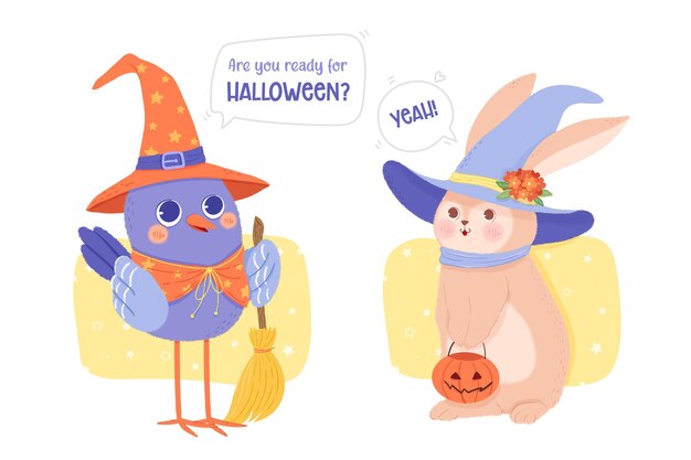 Zwierzęta ubrane w kostiumy na halloween