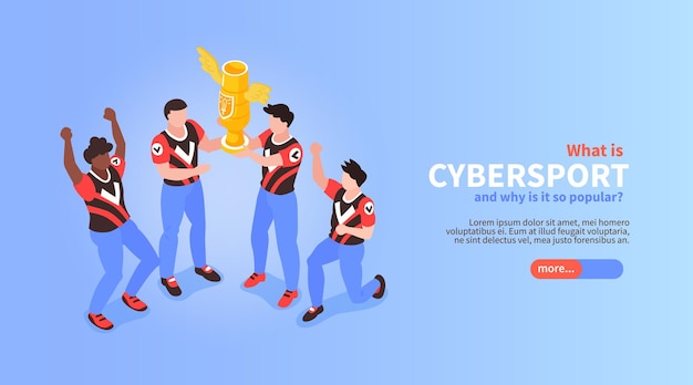 Zwycięzcy Mistrzostw Sportu Izometrycznego Cybersport, Trzymając Ilustrację Trofeum Nagrody