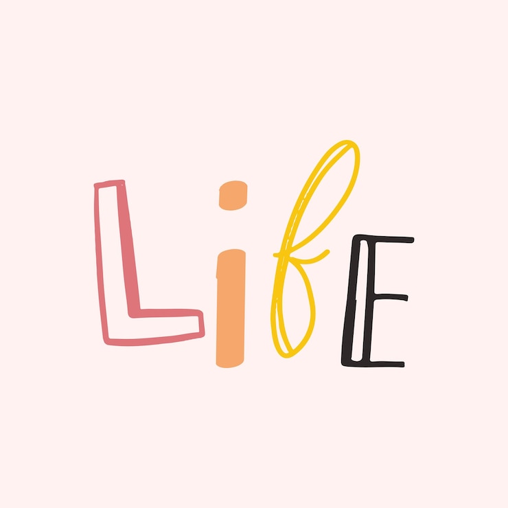 Bezpłatny plik Wektor życie słowo wektor doodle czcionki typografii