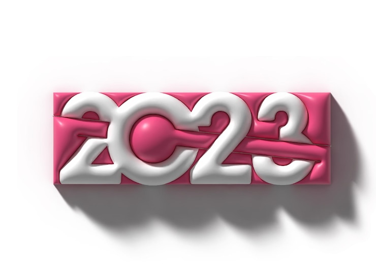 Bezpłatny plik Zdjęcie 2023 szczęśliwego nowego roku element projektu typografii tekstu 3d