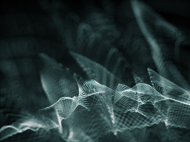 3D abstrakcjonistyczny tło z cyber cząsteczkami