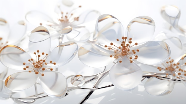 3D abstrakcyjne piękne kwiaty