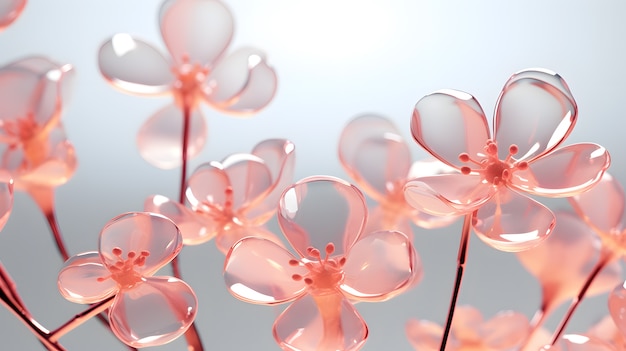 Bezpłatne zdjęcie 3d abstrakcyjne piękne kwiaty