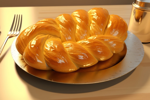 Bezpłatne zdjęcie 3d challah na chanukę