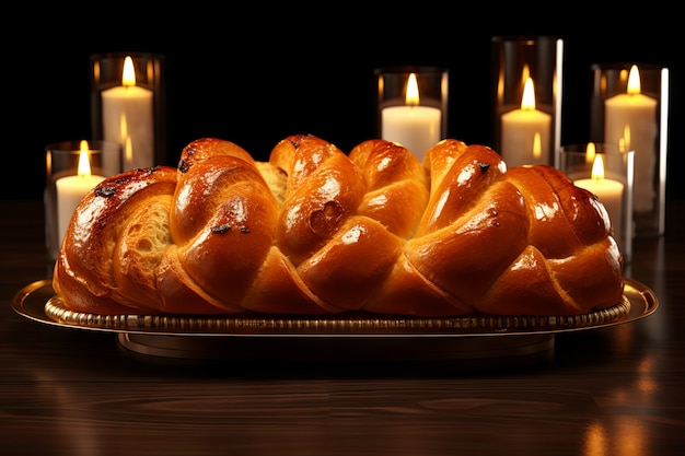 Bezpłatne zdjęcie 3d challah na chanukę