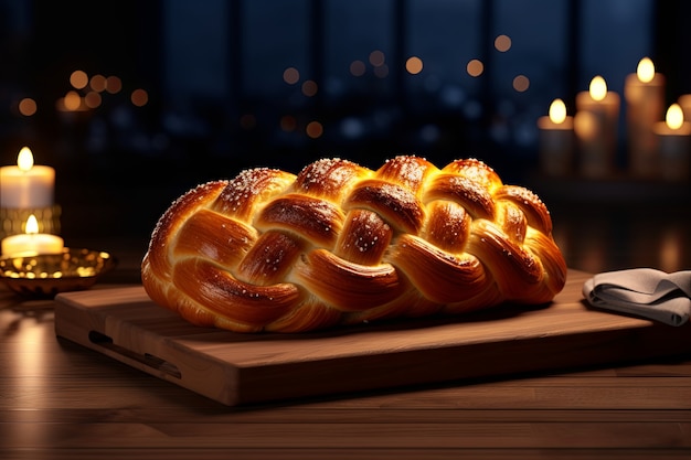 Bezpłatne zdjęcie 3d challah na chanukę