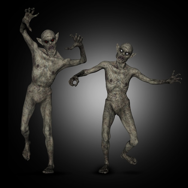 Bezpłatne zdjęcie 3d halloween zombie