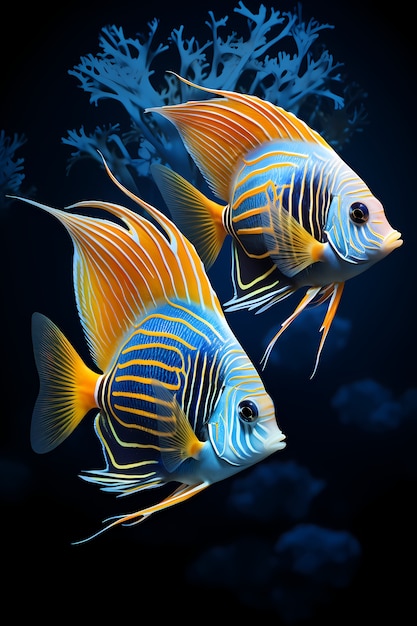 3D kolorowe ryby pod wodą