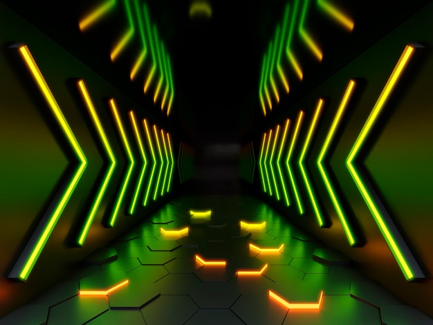 3d neony tło