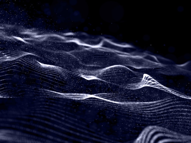 3D nowoczesne tło z płynącymi cząsteczkami