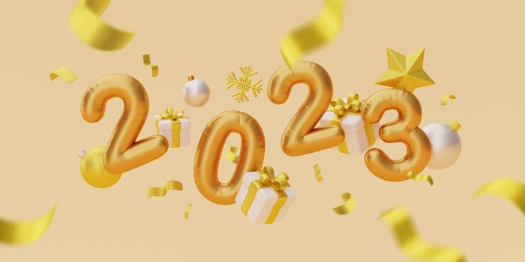 Bezpłatny plik Zdjęcie 3d nowy rok 2023 tło