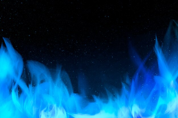 3D płonący niebieski płomień ognia