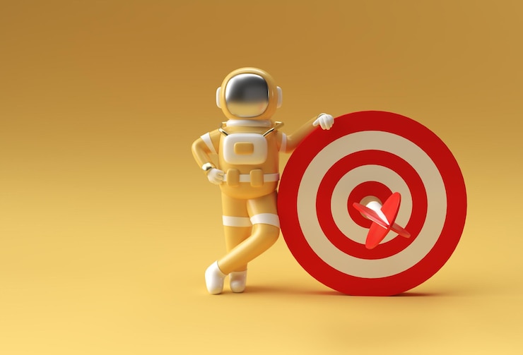 Bezpłatny plik Zdjęcie 3d render astronauta z docelowym projektem ilustracji 3d