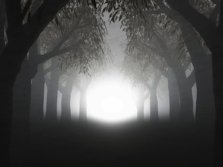 Bezpłatny plik Zdjęcie 3d render krajobrazu mglistego lasu