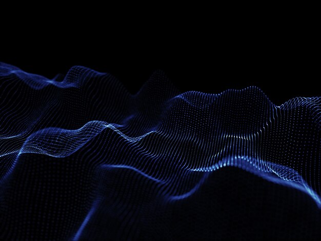 3D render płynących cząstek - nowoczesny design techno
