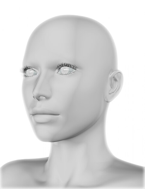3D render z kobiecej twarzy