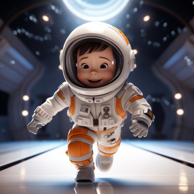 Bezpłatne zdjęcie 3d rendering astronauta