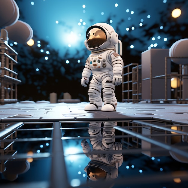 Bezpłatne zdjęcie 3d rendering astronauta