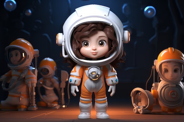 Bezpłatne zdjęcie 3d rendering astronauta