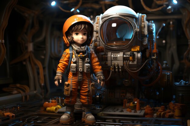 Bezpłatne zdjęcie 3d rendering astronauta