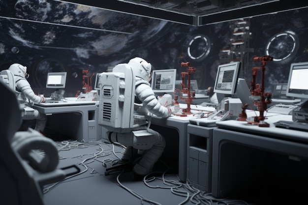 Bezpłatne zdjęcie 3d rendering astronauta