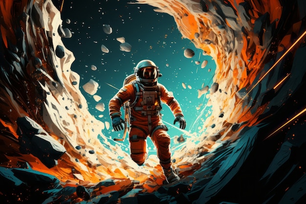 Bezpłatne zdjęcie 3d rendering astronauta