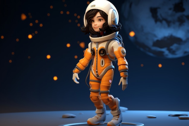 Bezpłatne zdjęcie 3d rendering astronauta