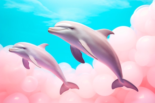 Bezpłatne zdjęcie 3d rendering delfina