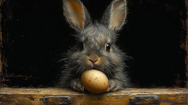 Bezpłatne zdjęcie 3d rendering obrazu królika wielkanocnego w średniowieczu
