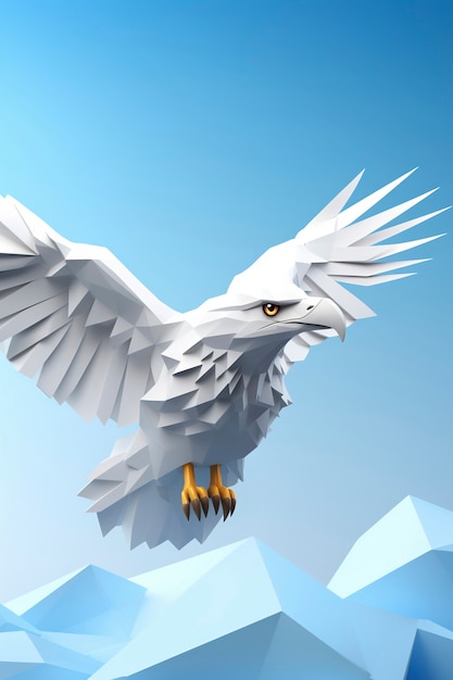 3d rendering orła z otwartymi skrzydłami