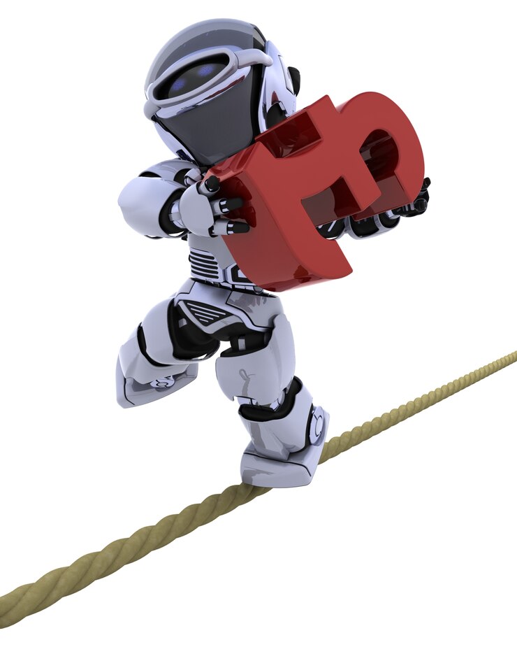 Bezpłatny plik Zdjęcie 3d renderowania z robota balansowania na napięty liny