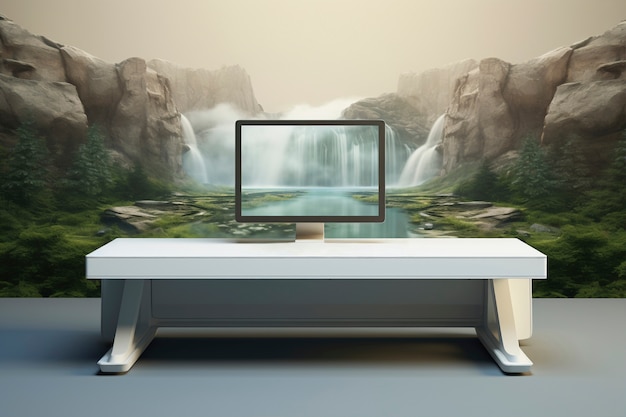 3D renderowanie laptopa w naturze