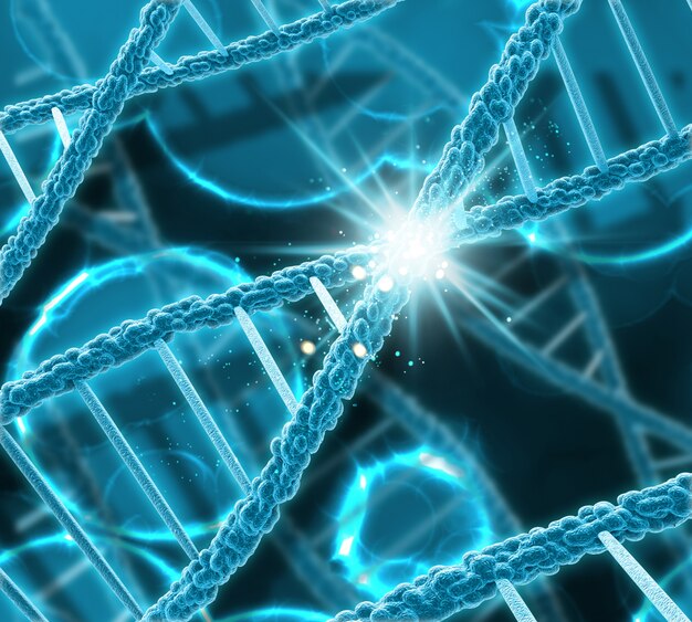 3D renderowanie medycznych tle z nici DNA