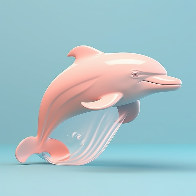 3D renderowanie pływających delfinów