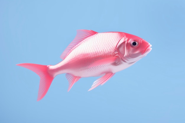 Bezpłatne zdjęcie 3d różowa ryba w studiu
