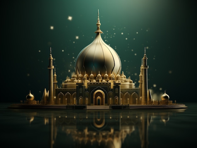 3d sceny elementów świętowania Ramadanu