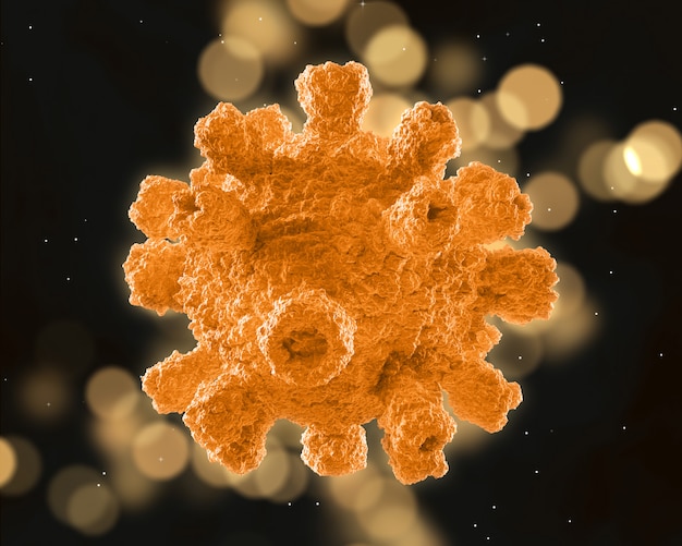 Bezpłatne zdjęcie 3d streszczenie komórki wirusa