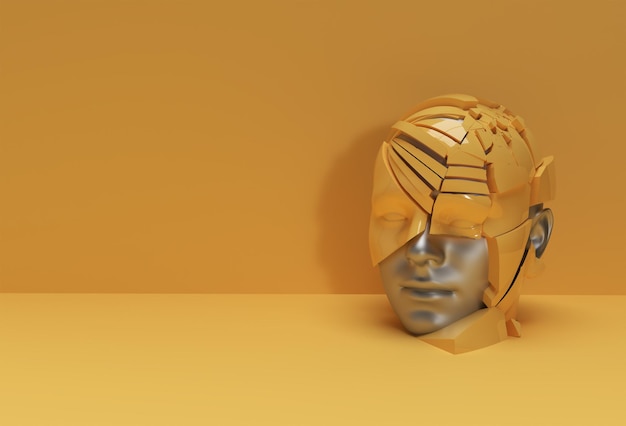 3D świadczonych ilustracja projektu ludzkiej twarzy.