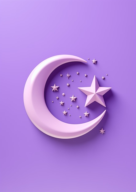 3d świętowanie Ramadanu półksiężyca