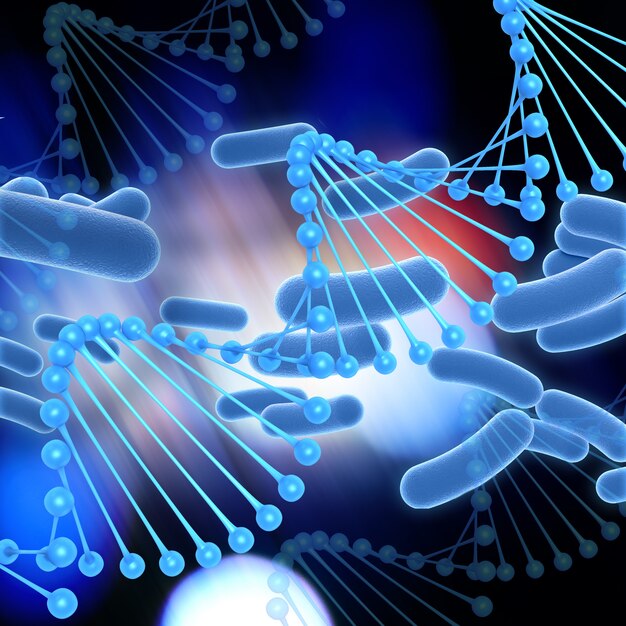 3D tło medyczne z nici DNA