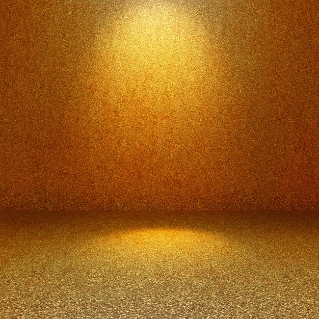 3D wnętrza pokoju złoty brokat
