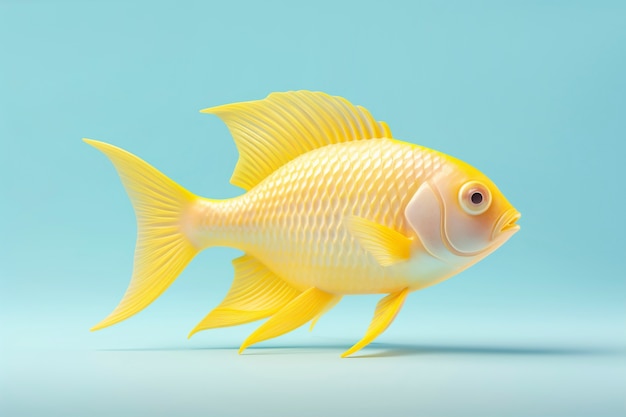 Bezpłatne zdjęcie 3d złota ryba w studiu