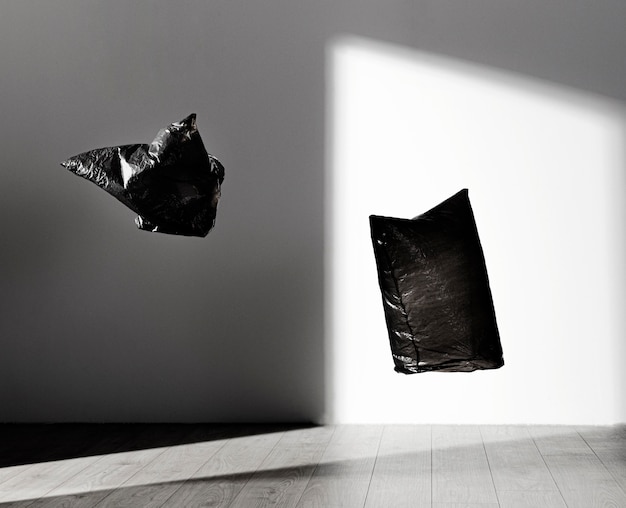 Abstrakcjonistyczny plastikowej torby pojęcie z kopii przestrzenią