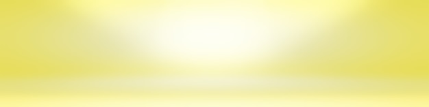 Abstrakcyjna bryła błyszczącego żółtego gradientowego tła ściennego pokoju studyjnego