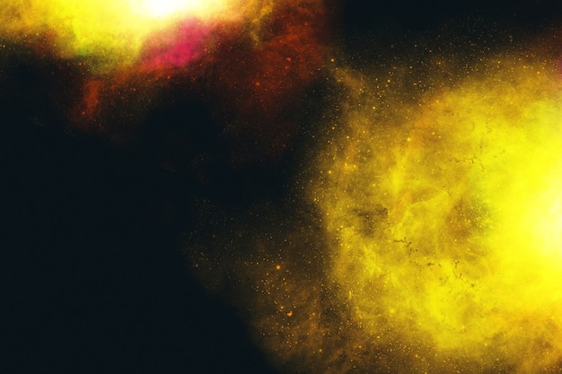 Abstrakcyjna grafika galaktyki w kolorze żółtym